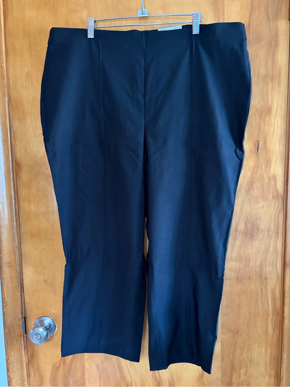 Rafaella Pintuck black crop pants